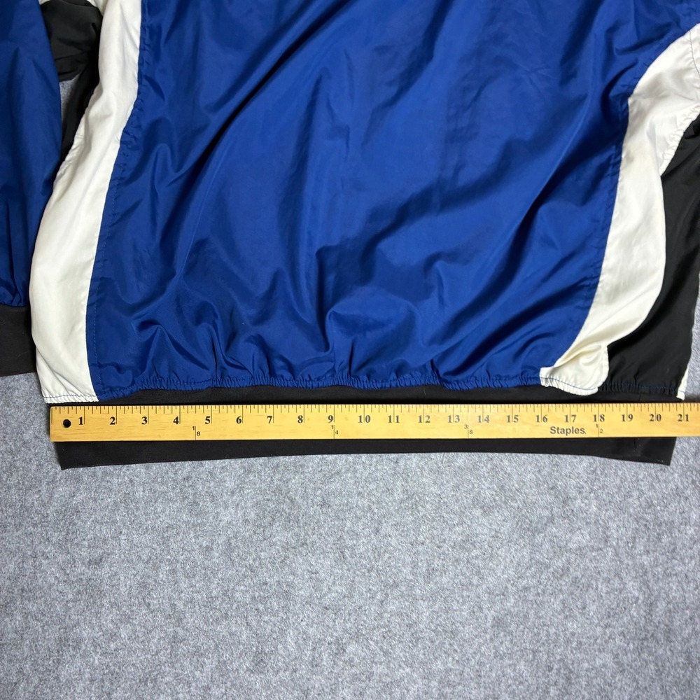 Vintage Bike Mens XL Windbreaker Pullover V-Neck Colorblock Blue Black White - Picture 6 of 6